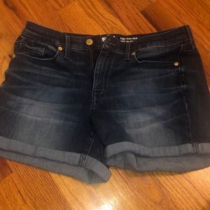 high rise denim jean shorts